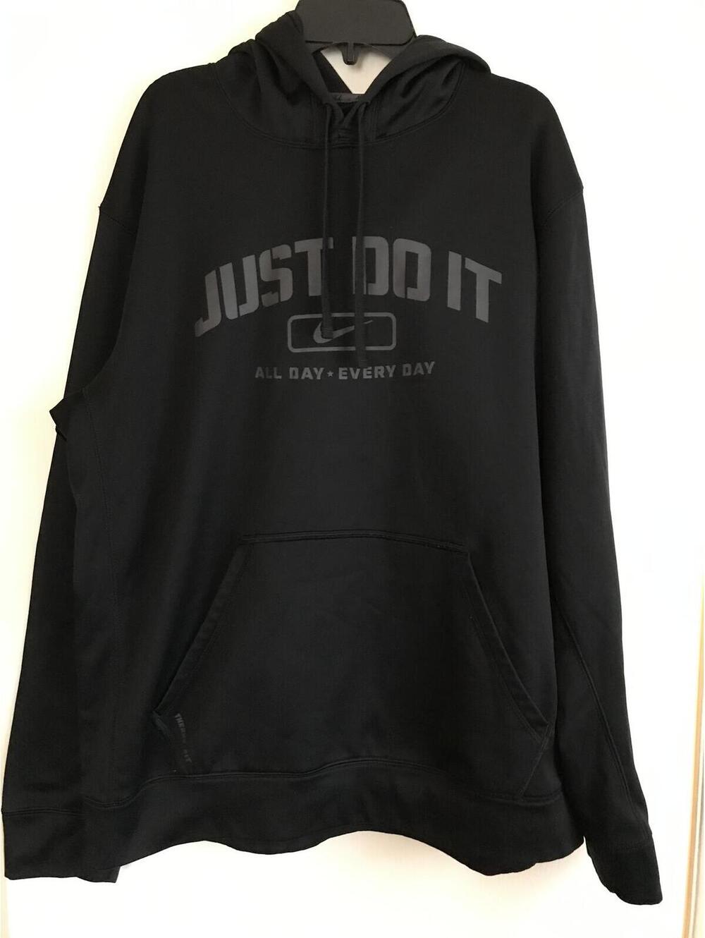 Nike Dri-FIT Black Hoodie with Just Do It Print
